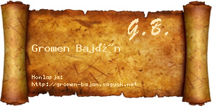 Gromen Baján névjegykártya